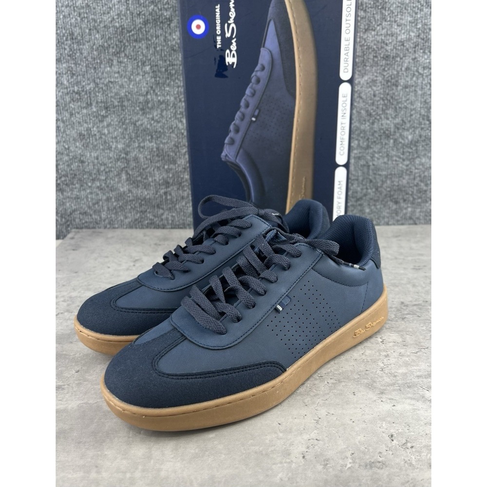 Ben Sherman Watts Sneakers Mens 8.5 Navy  Gum Sole Casual Tried On